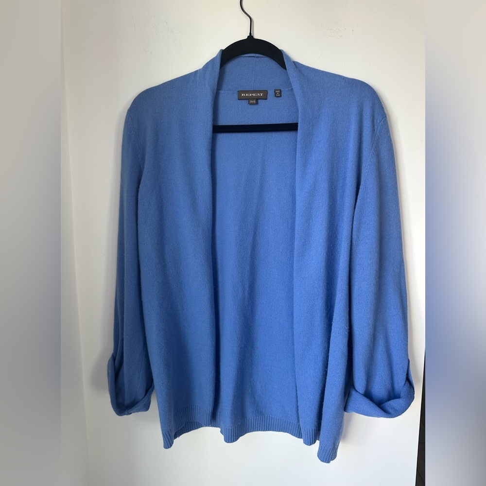 Repeat Blue Sweater Small cashmere cotton polyester women